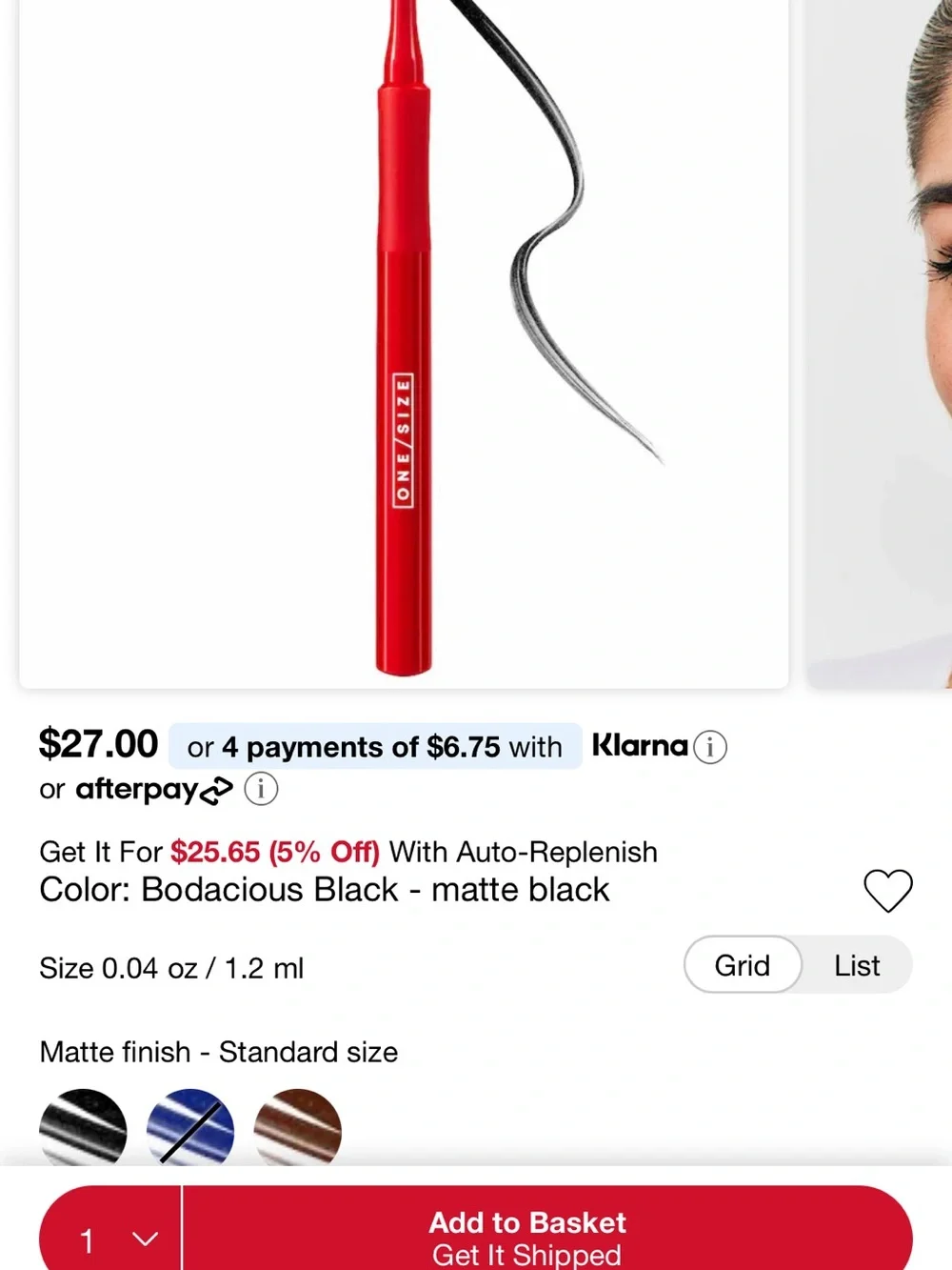 ONE/SIZE Liquid Eyeliner Pen in Pink Packaging